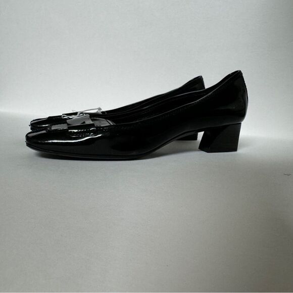 Giorgio Armani Black Block Heel Patent Leather Mules Size 8/38.5 NWOB - Picture 3 of 9